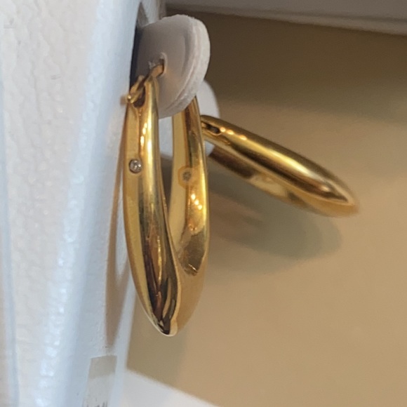 10K Resin thick oval hoop earrings - Picture 6 of 8